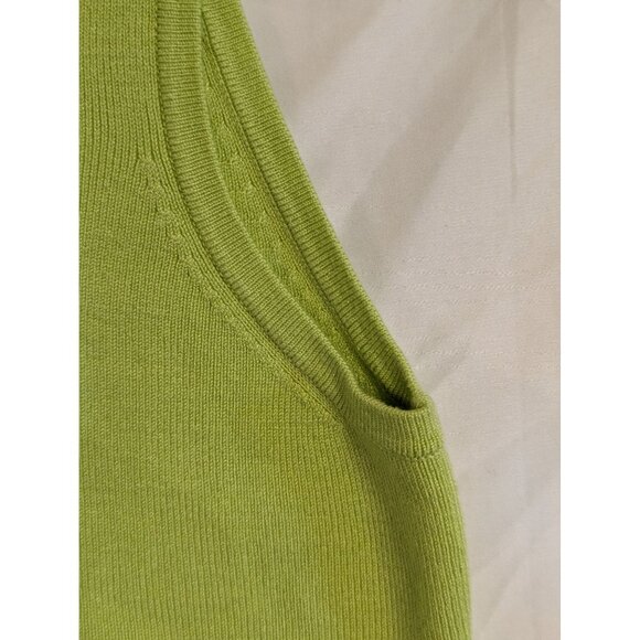 Madison Studio Lime Green Sleeveless Sweater Womens M silk blend - Picture 2 of 6